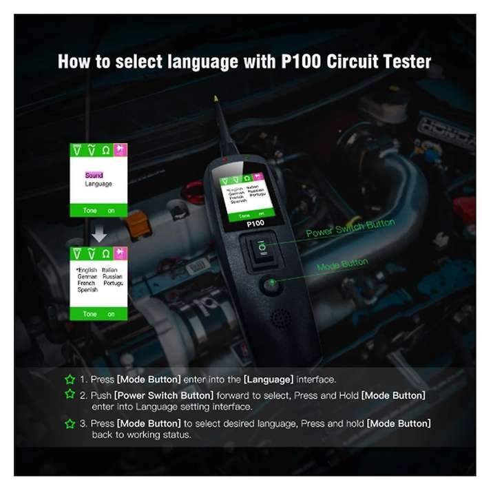 2m Automotive Circuit Tester Power Circuit Probe Kit Car Voltage/resistant Tester 12/24v Diagnostic