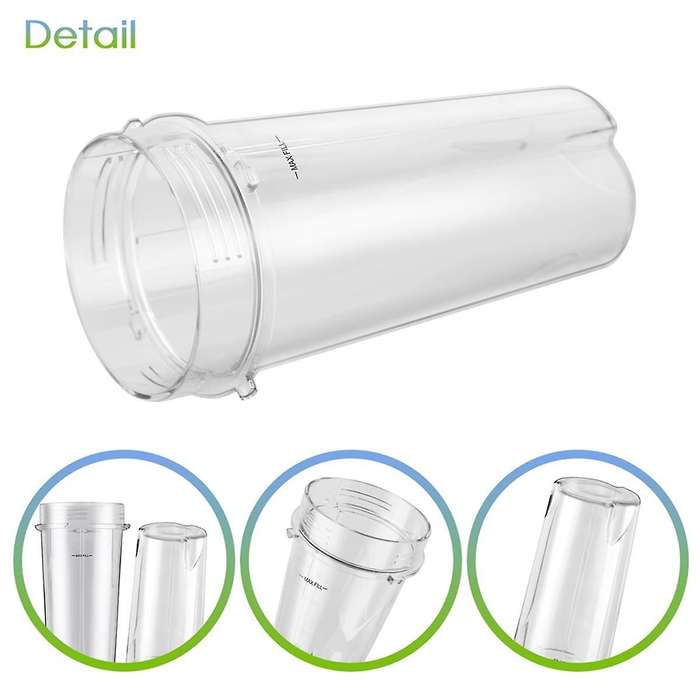 2-Pack 16Oz Blender Replacement Cups with Sip Lids, Compatible for Blender BL770 BL780 BL660