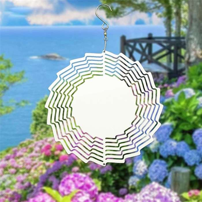 2Pack 8 Inch Sublimation Wind Spinner Blanks 3D Wind Spinners Hanging Wind Spinners for Outdoor Dec