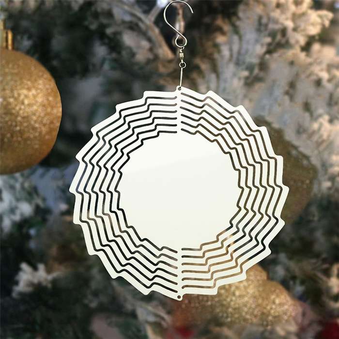 2Pack 8 Inch Sublimation Wind Spinner Blanks 3D Wind Spinners Hanging Wind Spinners for Outdoor Dec