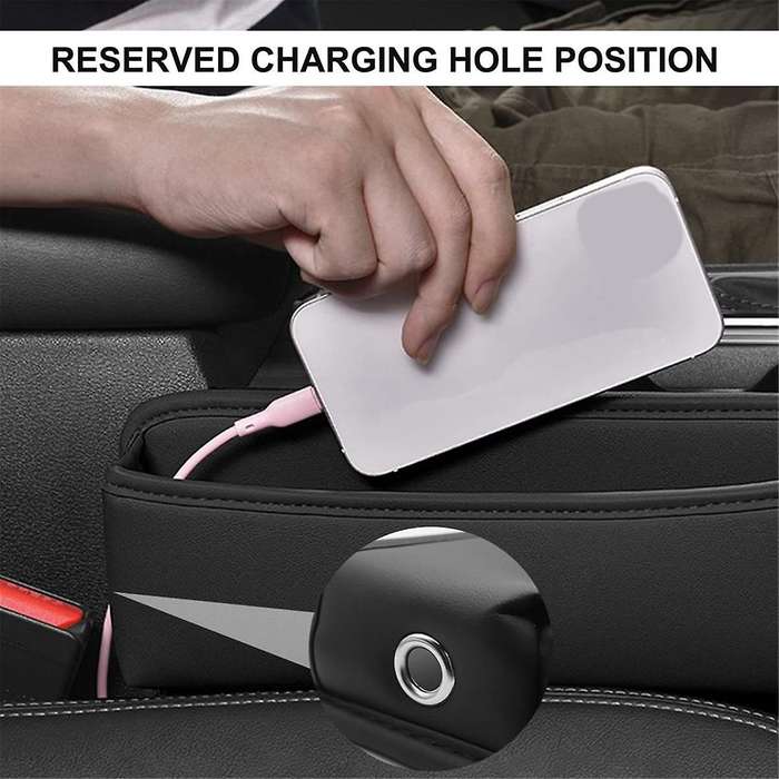 2pack Car Seat Space Filler, Leather ,universal Fit Car Seat Storage Box, Adjustable Seat Space Fil
