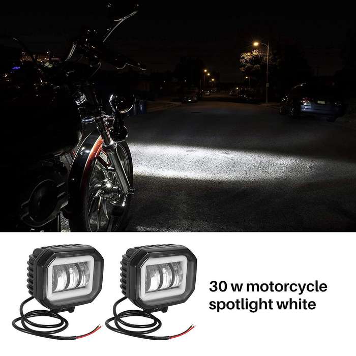 2pc 30w Motorcycle Spotlights White,4inch Motorcycle Fog Light Lamp Motorcycle Headlight Led Auxili