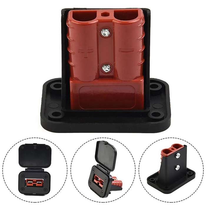2Pc 50A for Anderson Plug Connector Flush Mount Bracket Panel Cover for Caravan Boat Truck Cable Co