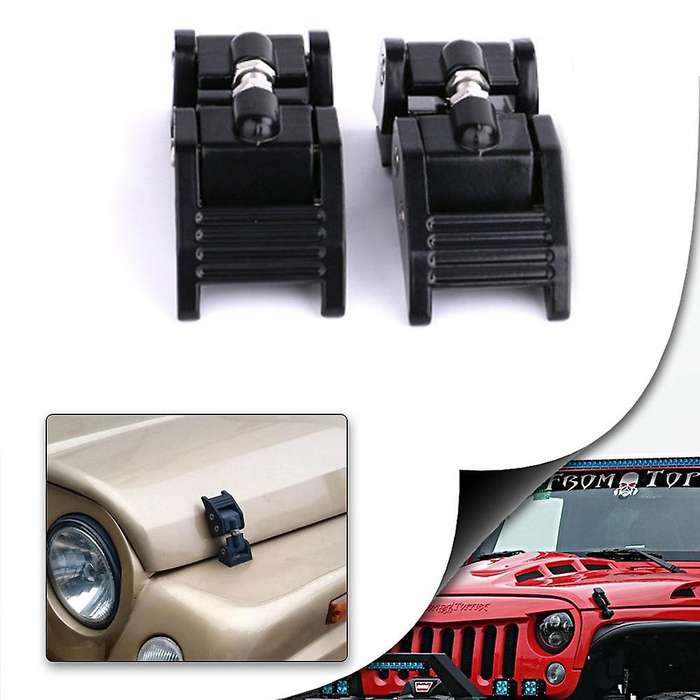 2PC Aluminum Hood Latches Catch Kit for JK JKU 2007-2018 JL JLU