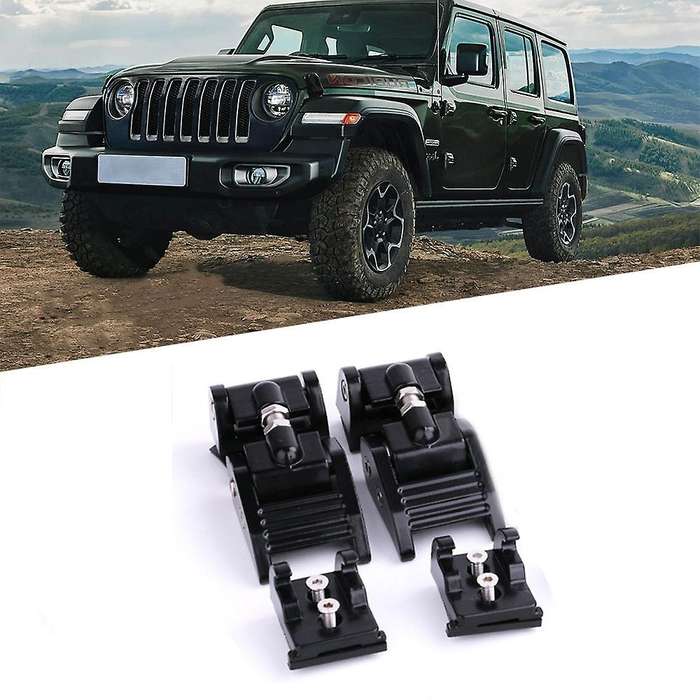 2PC Aluminum Hood Latches Catch Kit for JK JKU 2007-2018 JL JLU