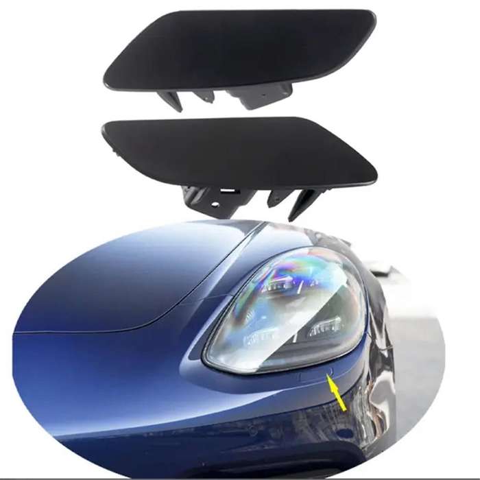 2PC Front Bumper Headlight Washer Nozzle Head Light Jet Cover for 17-20 971807753G2X 971807754G2X