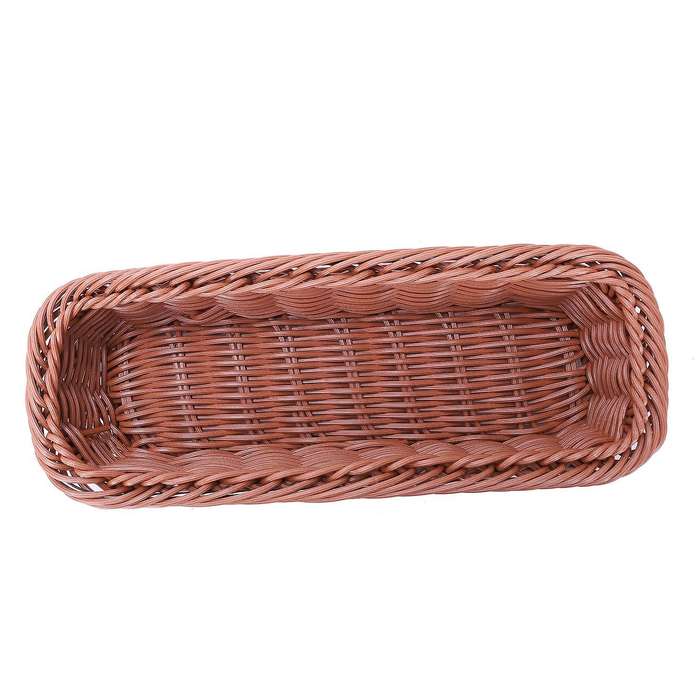 2pc Rattan Plastic Basket Cutlery Basket Rectangular Storage Box