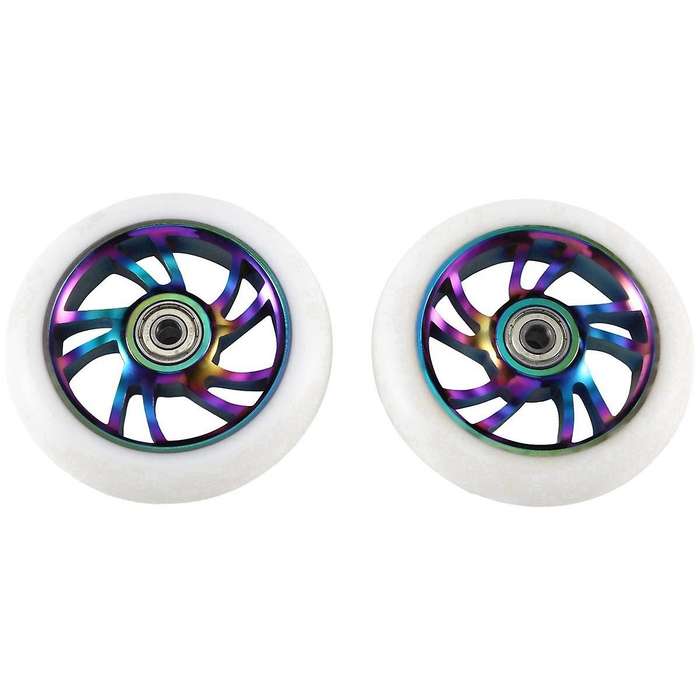 2pcs 110mm Scooter Wheels Replacement Aluminum Wear-resistant Pu Stunt Scooter Parts Kick Scooter Ac