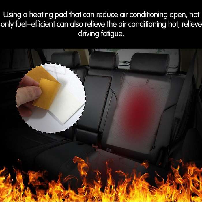 2Pcs 12V Car Carbon Fiber Heater Heating Pads Heater Elements Winter Warmer Heated Car Cushion Cover