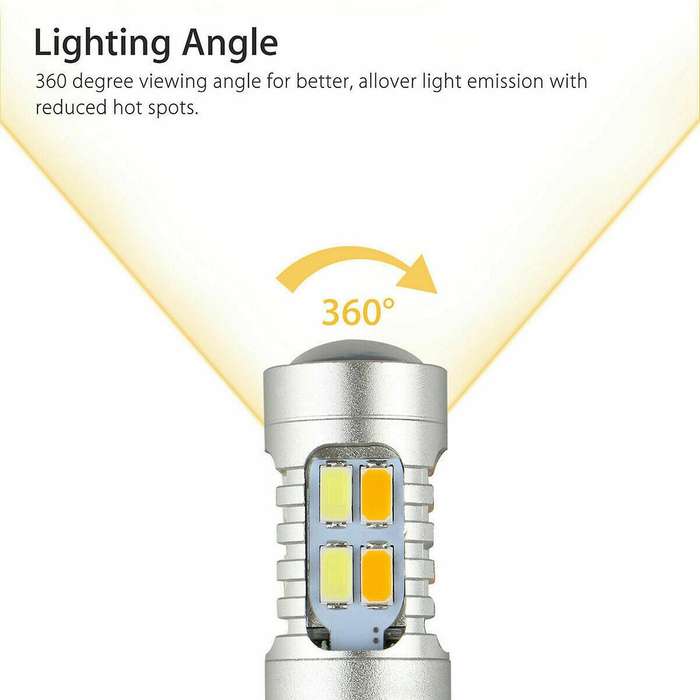 2PCS 1157 BAY15D P21/5W 5630 Dual Color LED Bulb Canbus Car Turn Signal Lamp