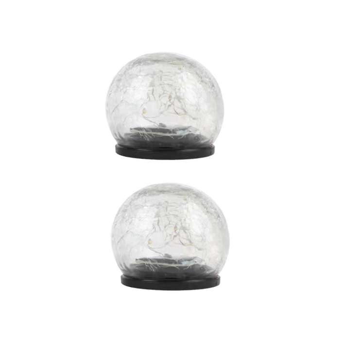 2pcs 12cm Solar Crack Ground Ball Outdoor Waterproof Balcony Garden Court Landscape Outdoor/garden