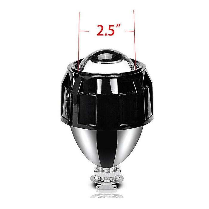 2Pcs 2.5 Inch Universal HID Projector Lens Black Shroud for H1 LED Bulb Car Headlight