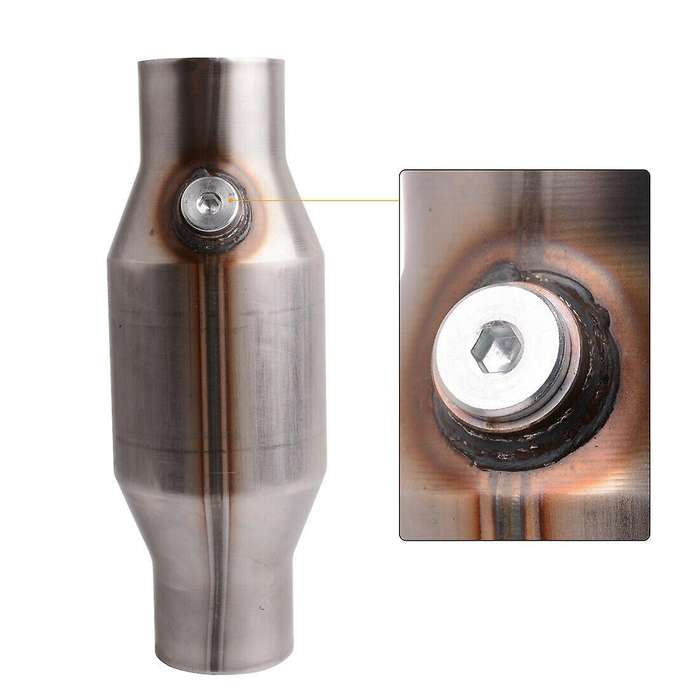 2pcs 2.5inch Spun Universal Catalytic Converter High Flow Stainless Steel 425250 Exhaust Catalytic C