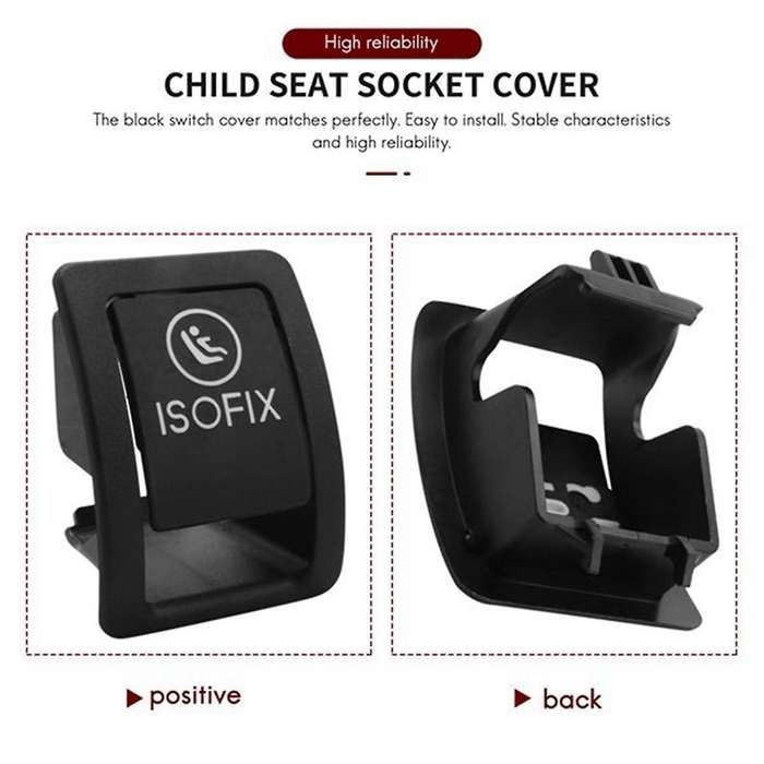 2pcs 2059200513 Car Seat ISOFIX Switch Cover for W205 C300 C350 C200 C180 2015-2016 Black