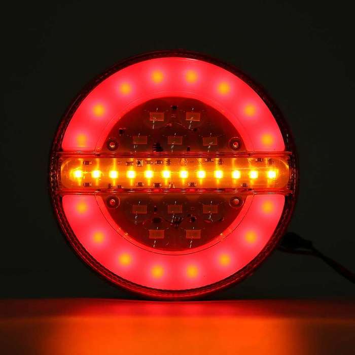 2Pcs 24V 4inch LED Trailer Truck Tail Light Brake Light DRL Flow Turn Signal Lamp Strobe Light for C
