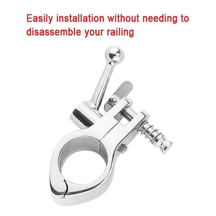 2PCS 316 Jaw-Like Slide Awning Clamp with Quick Release Pin Top Hinged Slide Fitting Hardware Marine