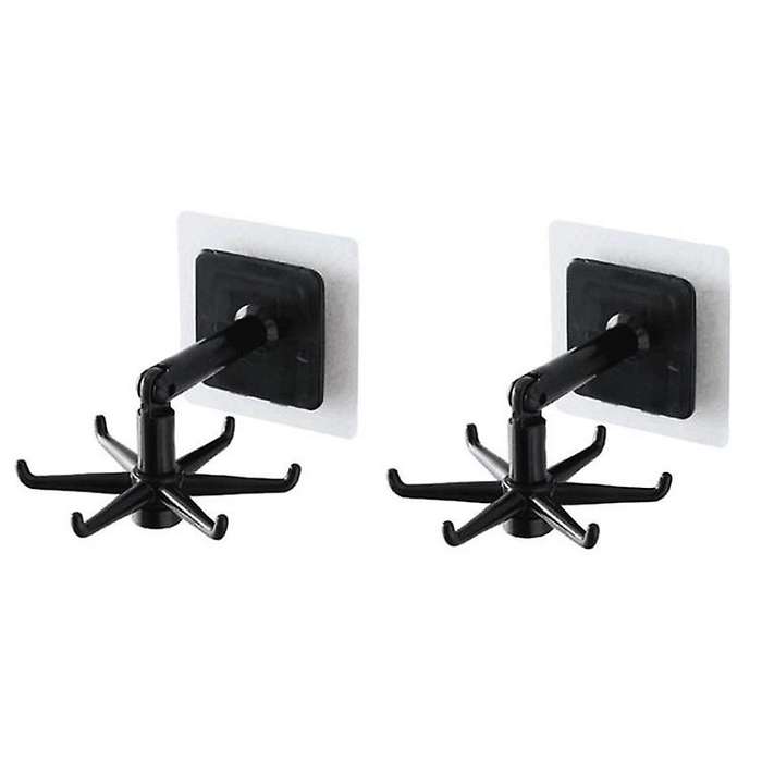 2PCS 360 Degrees Rotating Hook Kitchen Storage Bathroom Organizar Storage Rack Holder Wall Mounted