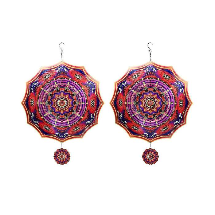 2pcs 3d Wind Spinner Kinetic Metal Art Hanging Wind Spinner Outdoor Decoration Halloween Gift for Ha