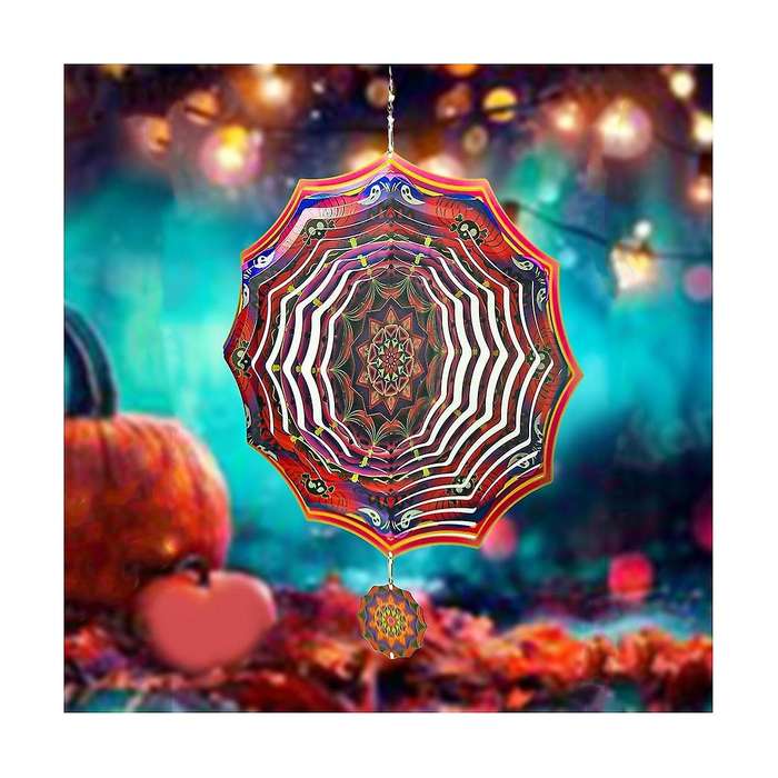 2pcs 3d Wind Spinner Kinetic Metal Art Hanging Wind Spinner Outdoor Decoration Halloween Gift for Ha
