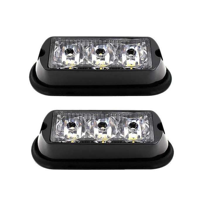 2Pcs 3-Led Strobe Light Yellow Waterproof Emergency Flash Turn Signal Side Warning Light for Suv Pic