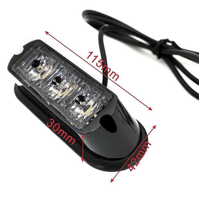 2Pcs 3-Led Strobe Light Yellow Waterproof Emergency Flash Turn Signal Side Warning Light for Suv Pic