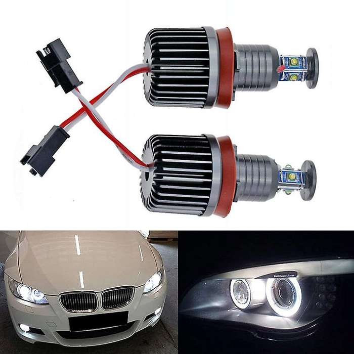 2Pcs 40W H8 LED Error Free Angel Eyes Light Headlight Lamp for - E90 E92 E82 E60 E70 X5 E71 X6 Fog L
