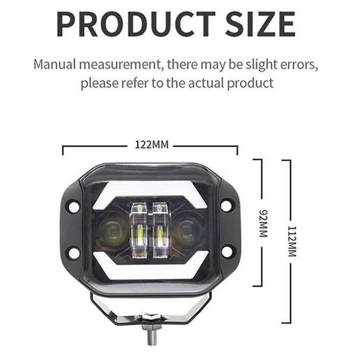 2pcs 5 Inch Car Led Work Lights Angel Eyes Square Spotlights Front Bumper Mesh Fog Lights for Wrangl
