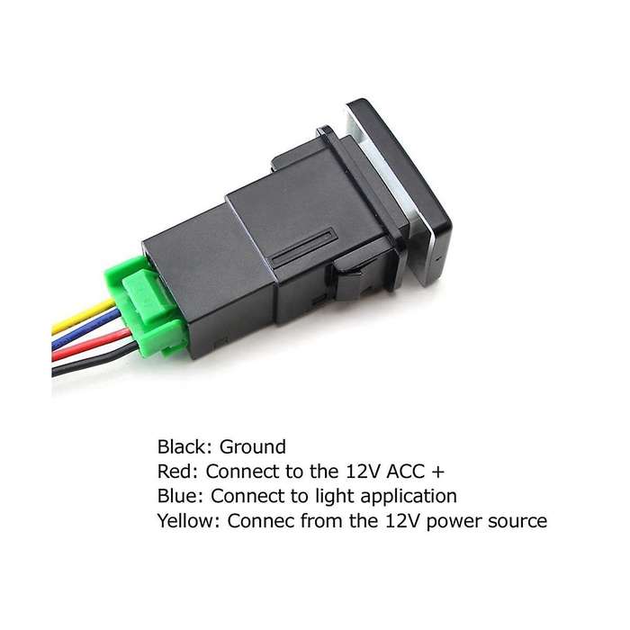 2pcs 4-pole 12v Push Button Switch with Led Background Indicator Lights for Fog Lights Drl Led Ligh