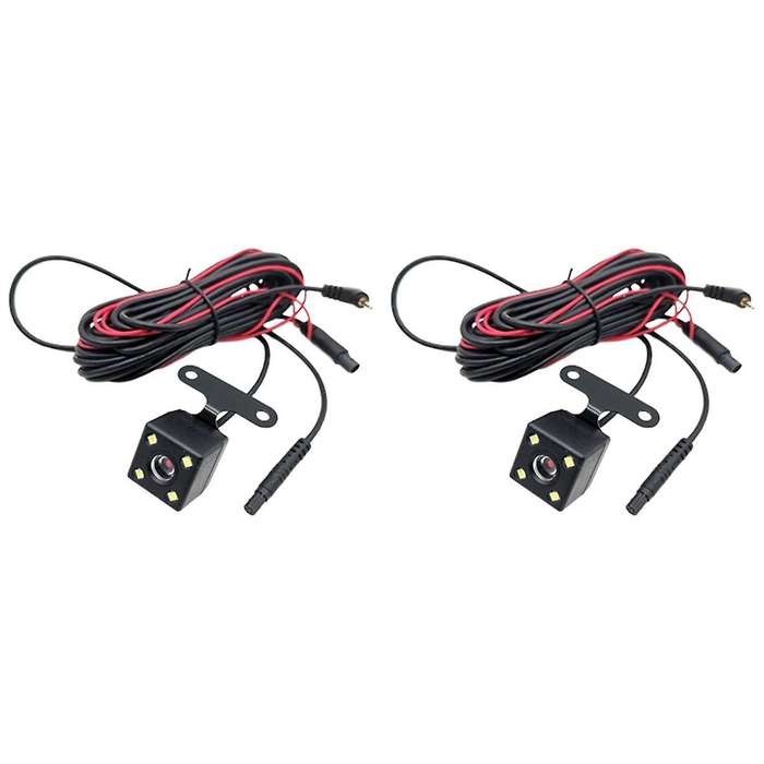 2pcs 5 Pin Car Rear View Camera Reverse 170 Degree Wide Angle Recording Parking Waterproof Night Vis