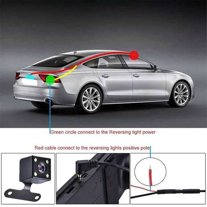 2pcs 5 Pin Car Rear View Camera Reverse 170 Degree Wide Angle Recording Parking Waterproof Night Vis