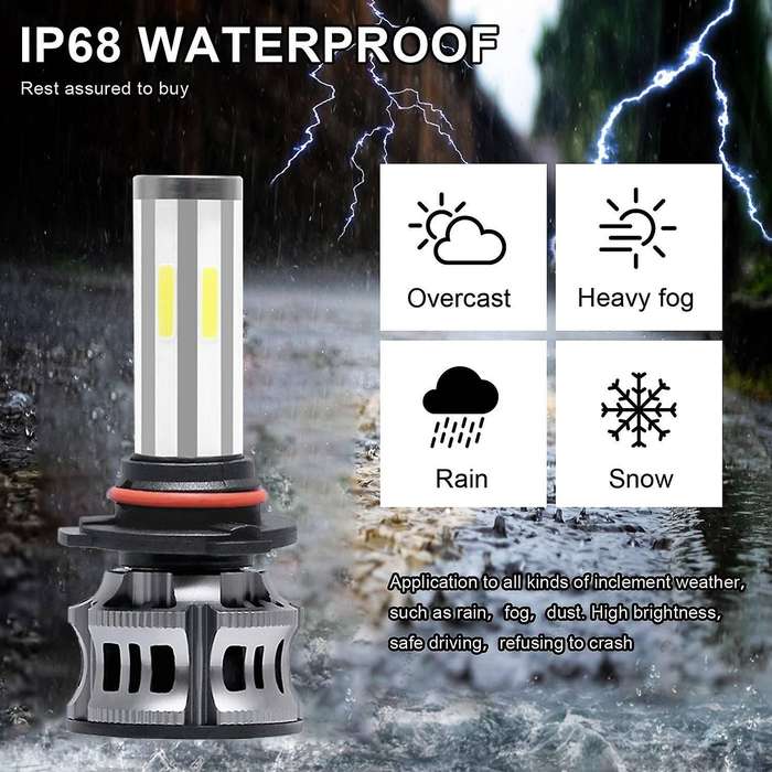 2PCS 6 Sides LED Headlight Kit 9005 High Low Beam DOB LED Bulb Car Lighting 3000K 6000K 8000K Three
