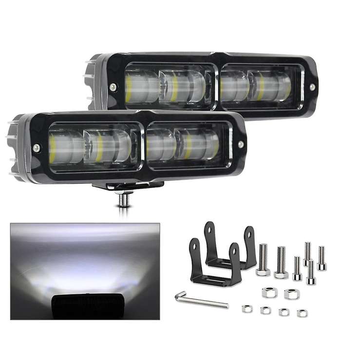 2PCS 6 Inch LED Light Bar, 80W Fog Light Off Road Lights Work Light Bar for Truck SUV ATV Boat Moto