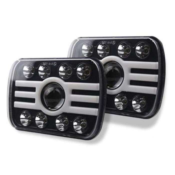 2PCS 5X7 7X6 Inch LED Headlight Angel Eye with 8 Lens, 500W 30000LM Working Headlight for