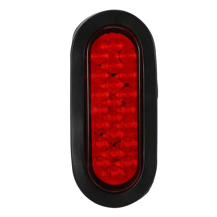 2Pcs 6 Inch Oval Red 22 LED Truck Taillight Transparent Reversing Tail Light for Truck Trailer Warni