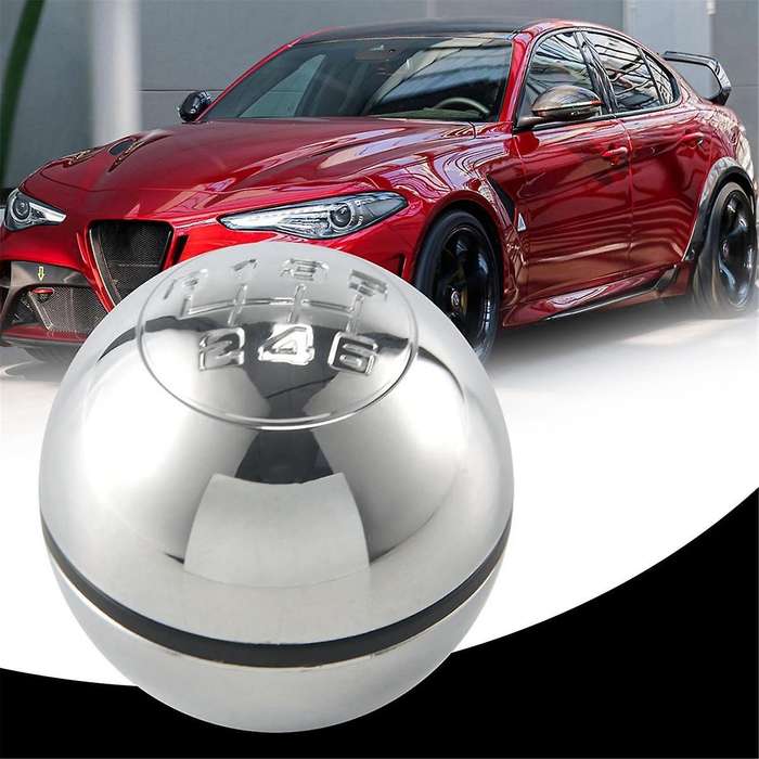 2pcs 6 Speed Car Manual Gear Shift Knob Bright Lever Shifter Stick Hand Ball for 2010-on