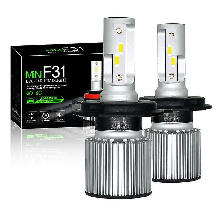 2Pcs 6000K Csp Car Led Headlight Bulb 50W 6400Lm Car Shape H4
