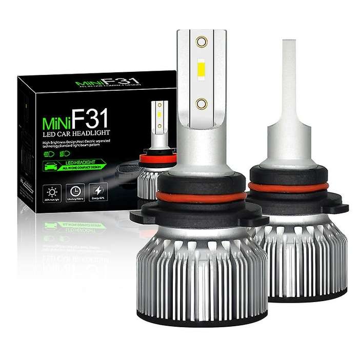 2Pcs 6000K Csp Car Led Headlight Bulb 50W 6400Lm Car Shape 9012