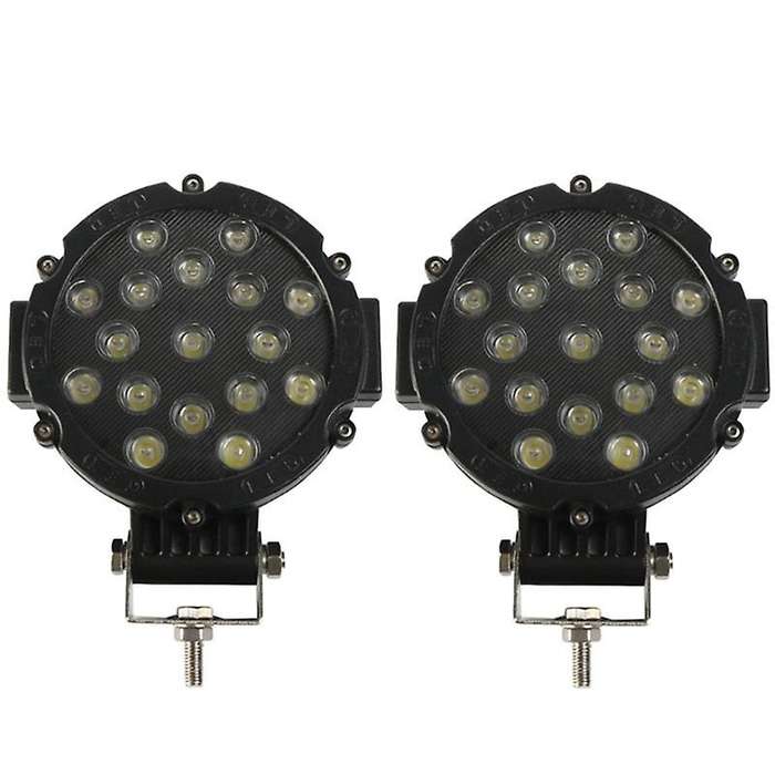 2Pcs 7 Inch LED Offroad Pod Lights Bar 51W Spot Bumper Driving Headlight Fog Light for Off Road, Tru