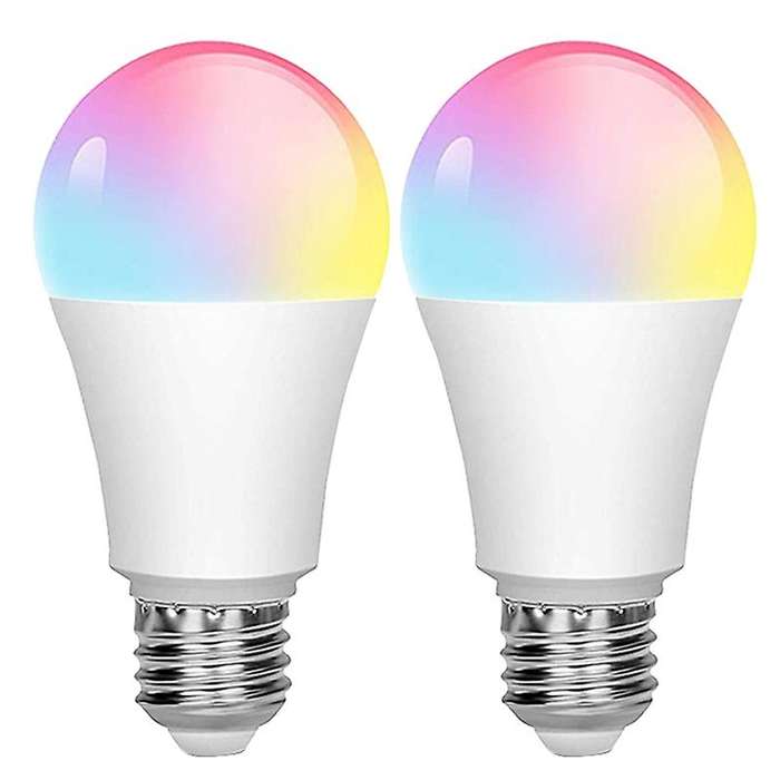 2Pcs A21 Tuya Smart Wifi Bulb B22 1000Lm RGB 2700K to 6500K 10W Bulb Can Compatible Alexa Home