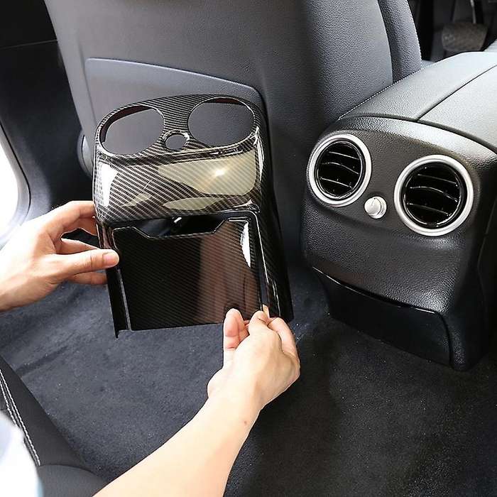 2pcs Abs Carbon for W205 C Class C-class 2015-2018 Car Accessories Rear Air Conditioning Vent Cover