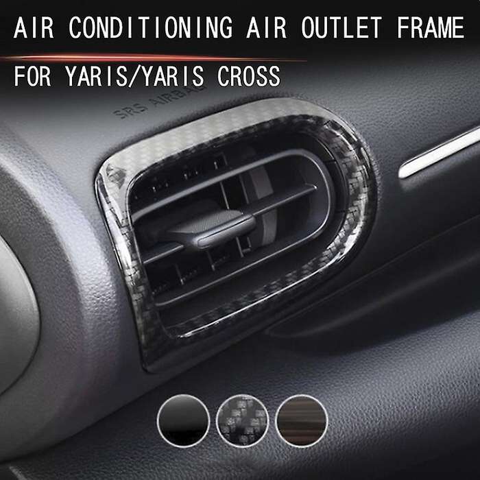 2PCS ABS Peach Wood Grain Interior Dashboard Side Outlet Cover Trim for YARiS 20-21