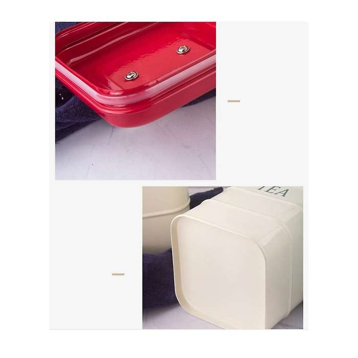 2Pcs Air Tight Metal Storage Jar with Lid Coffee Beans Tea Spice Sugar Oatmeal Sealing Box Kitchen C
