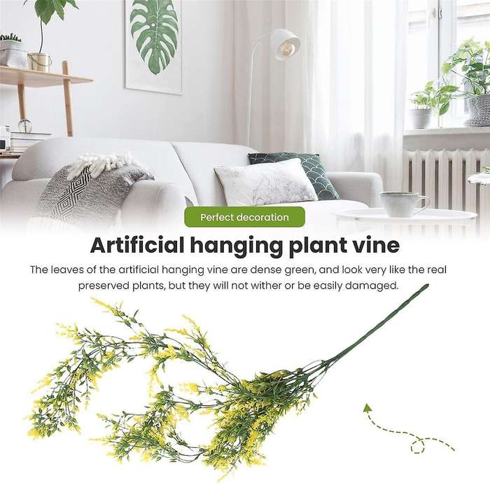 2Pcs Artificial Hanging Plants, 32in Fake Hanging Plant,Simulation of Dragon Tree Vine Fake Ivy Vine