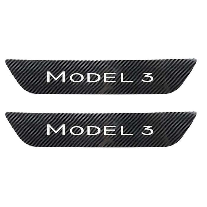 2Pcs Back Door Sill Protector for 2017-2020 Interior Sill Threshold Decoration Imitation Carbon Fibe