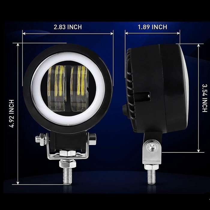 2PCS Auxiliary Light Motorcycle LED Fog Driving Running Lights Angel Eye Spot Lighting Off-Road Vehi