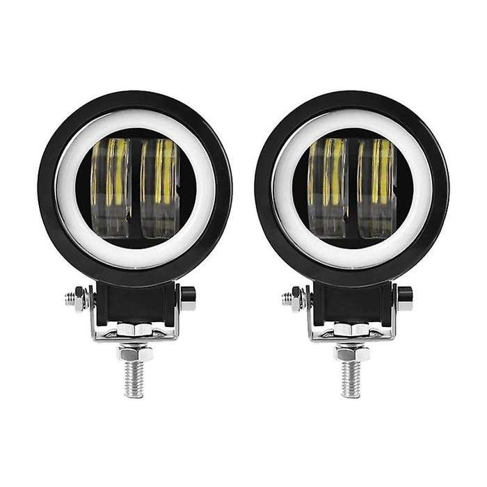 2PCS Auxiliary Light Motorcycle LED Fog Driving Running Lights Angel Eye Spot Lighting Off-Road Vehi