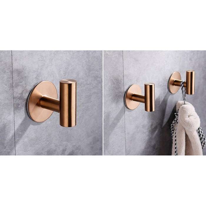 2pcs Bathroom Stainless Steel Heavy Duty for Bathroom Kitchen Living Room Hotel Coat (nail Free)
