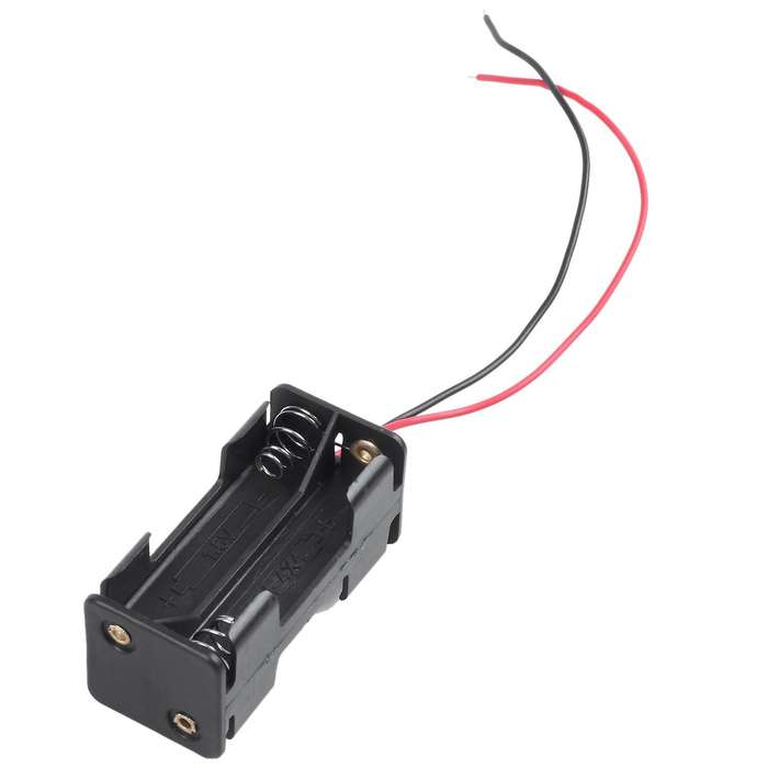 2pcs Black 2-layers 4 X 1.5v Aaa Battery Holder Case Box W Wire Leads