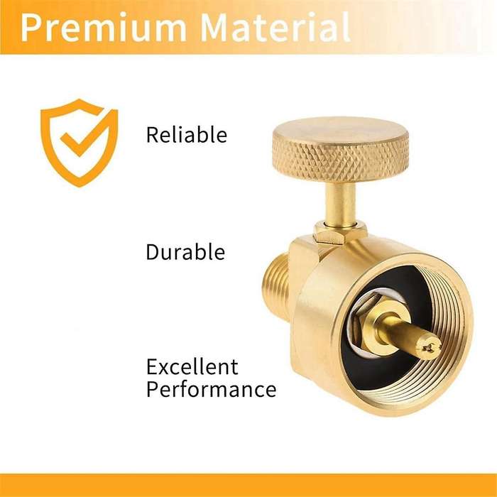 2Pcs Brass Propane Gas Regulator Valve, 1LB Tank Disposal Cylinder Bottle Adapter for Stove, Grill