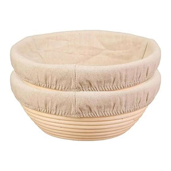2PCS Bread Proofing Basket Cloth Cover Combination, Bread Protection Basket, Baking Bowl for Sourdou